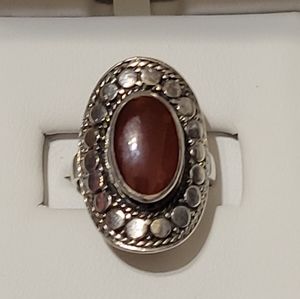 Vintage sterling silver carnelian ring